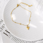 Dainty Romantic Heart Diamond Anklet