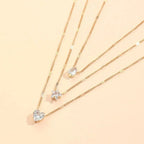 Dainty Shaped Diamonds Necklace Stack