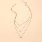 Dainty Shaped Diamonds Necklace Stack