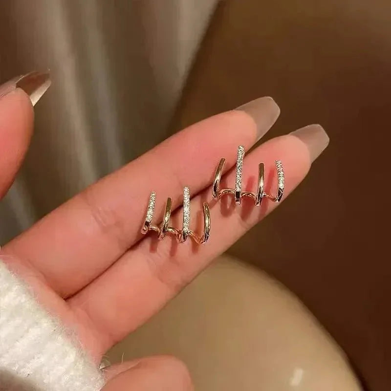 Dainty Shimmering Claw Huggie Earrings