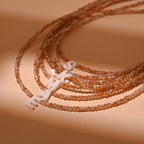 Dainty Stone Beaded Initial Necklace