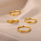Dainty Thin Letter Initial Ring