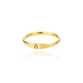 Dainty Thin Letter Initial Ring