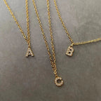 Dainty Zircon Letter Initial, Number, Symbol Chain Necklace