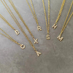 Dainty Zircon Letter Initial, Number, Symbol Chain Necklace