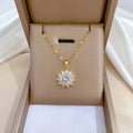Dazzling Sunflower Floral Necklace and Earrings