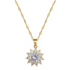 Dazzling Sunflower Floral Necklace and Earrings