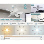 LuxeBreeze Portable Ceiling Fan & Light | Elegant 2-in-1 solution with remote control for comfort and style