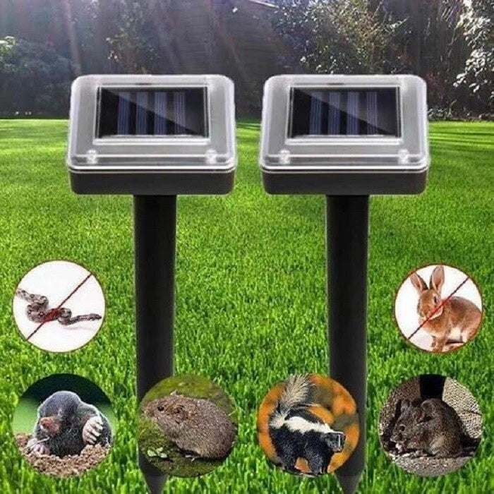 Sonic Green Solar Animal Repeller with Ultrasound | Against Mice, Moles & Snakes | Weatherproof & Eco-Friendly