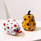 Polka Dot Resin Pumpkin Decor | Glossy Fall Ornament Set | Durable Sculpted Finish | PumpkinCharm