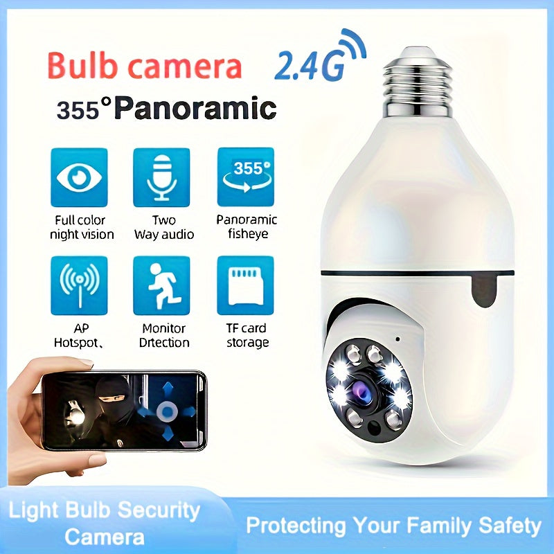 Smart Lamp Camera with HD Quality, Night Vision and Two-Way Audio for Enhanced Home Security