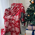Christmas Nordic Knitted Snowflake Blanket
