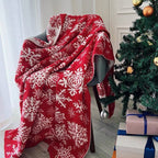 Christmas Nordic Knitted Snowflake Blanket