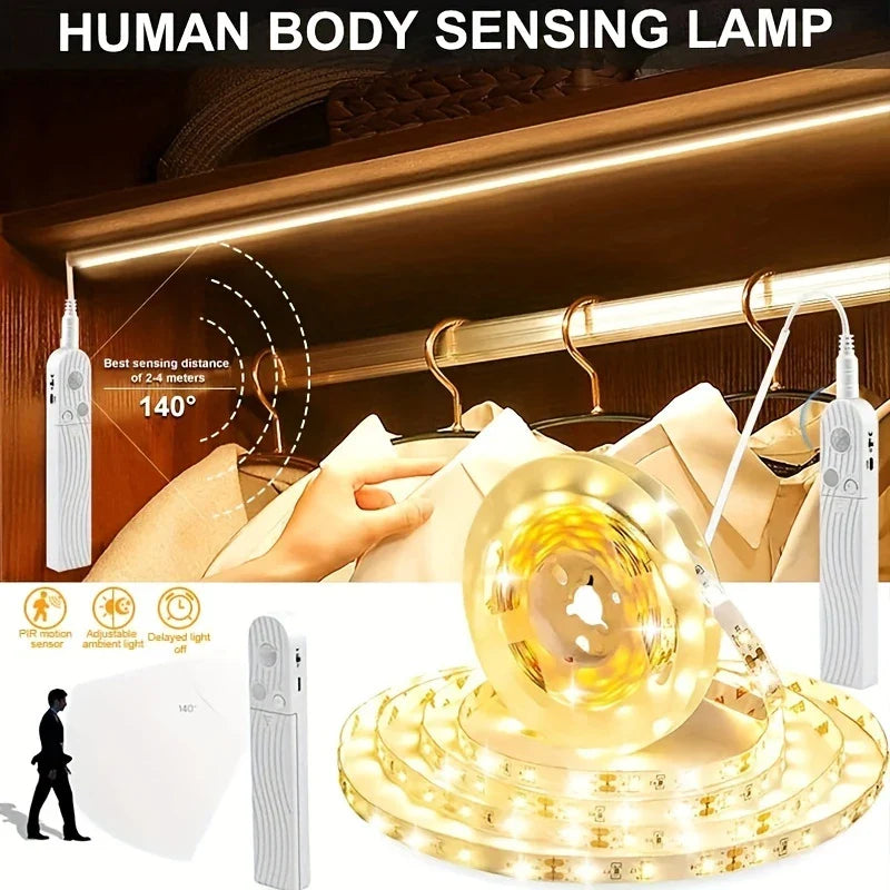 LED light strip with remote control – 2 meters flexible strip for decorative lighting in cabinets and shelves