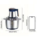 Stainless Steel Food Processor – Powerful Meat Grinder & Vegetable Chopper (5L, 5000 RPM)