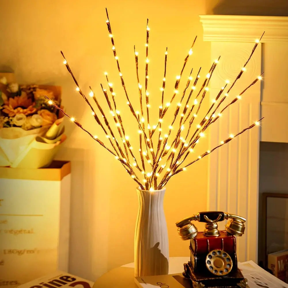 Battery-operated adjustable LED branch decoration string lights