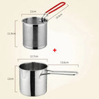Stainless steel deep fryer with anti-scald handle & oil-saving design