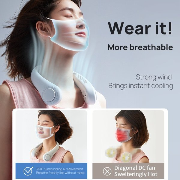 Mini portable neck fan