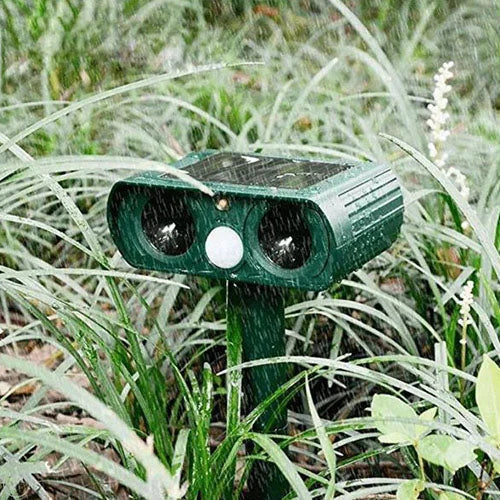 Solar Power Ultrasonic Pest Repeller Infrared Sensor Waterproof Animal Repellent