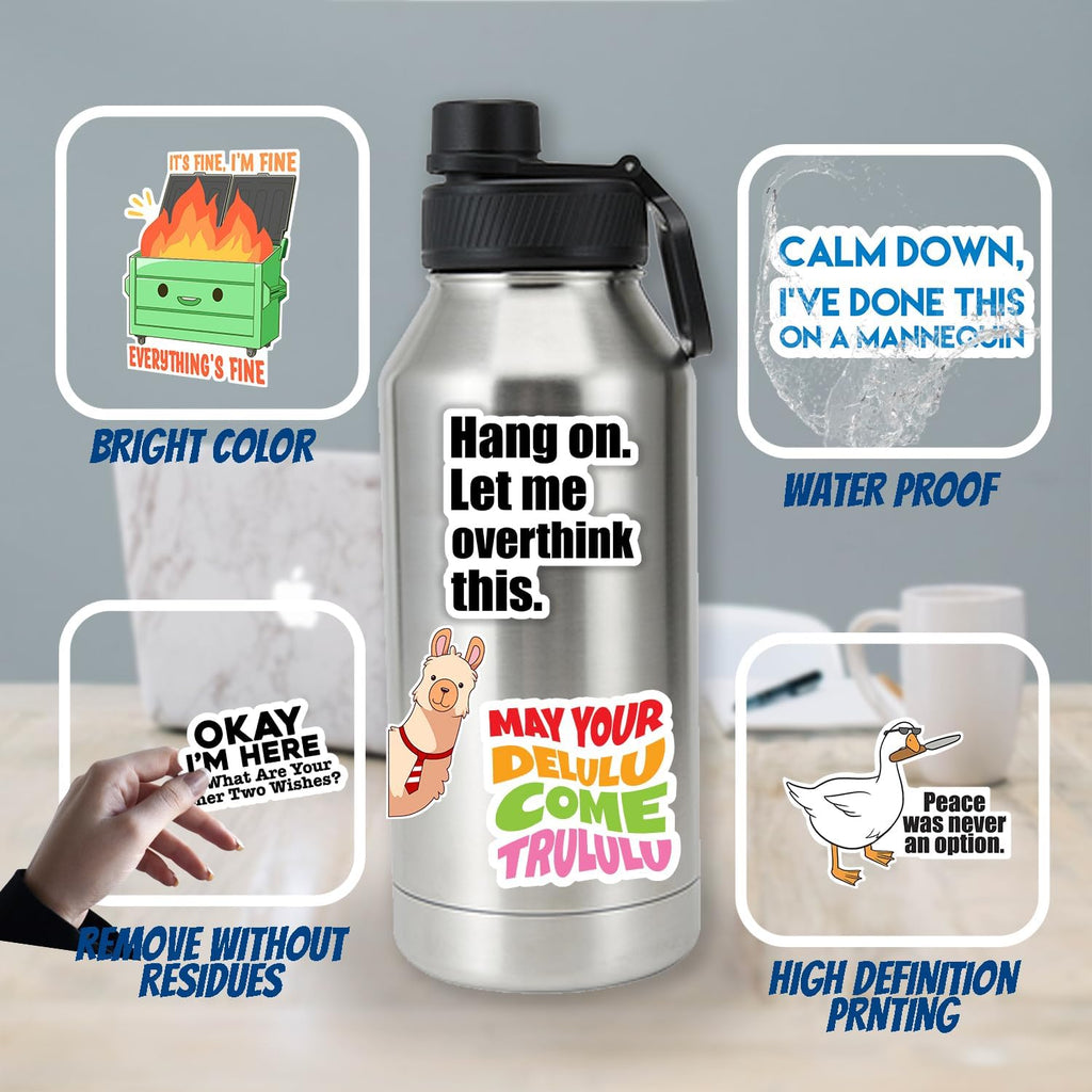 Set of 130 Funny Quote Stickers