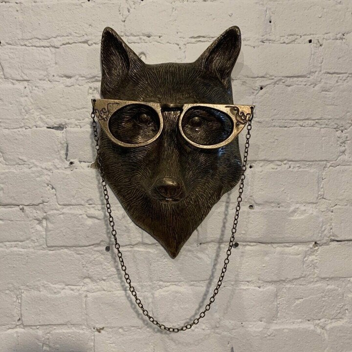 Hand-Painted Animal Head Wall Decor with UV-Resistant Finish