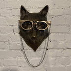 Hand-Painted Animal Head Wall Decor with UV-Resistant Finish