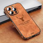 Deer - Luxury Leather iPhone Case with Stylish Design and Shockproof Protection