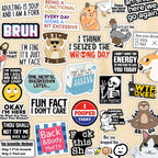 Set of 130 Funny Quote Stickers