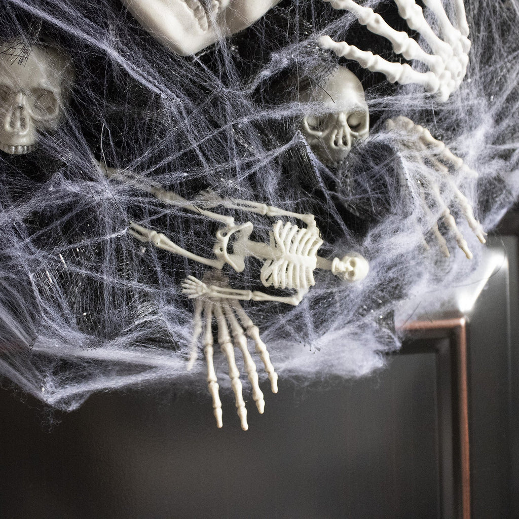 Halloween Wreath – Mesh Skull Garland for Door and Wall Decoration