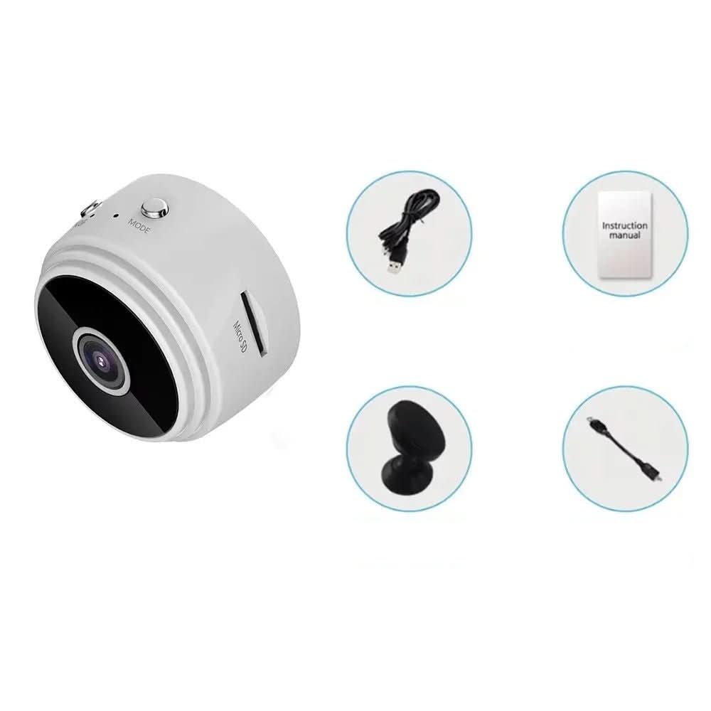 Compact security camera with night vision & app control