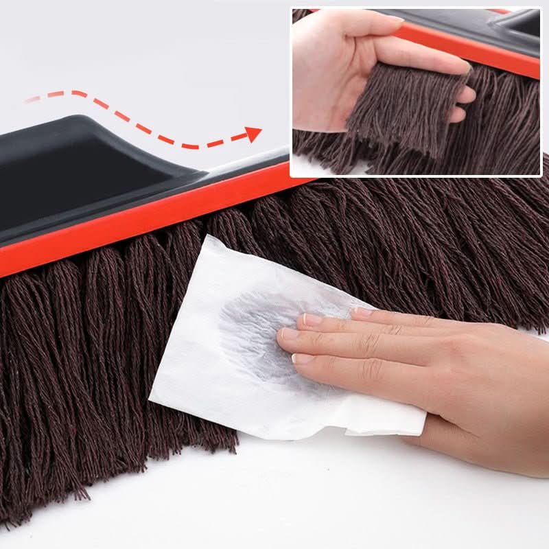 Lacquer-friendly car dust sweeper with telescopic handle