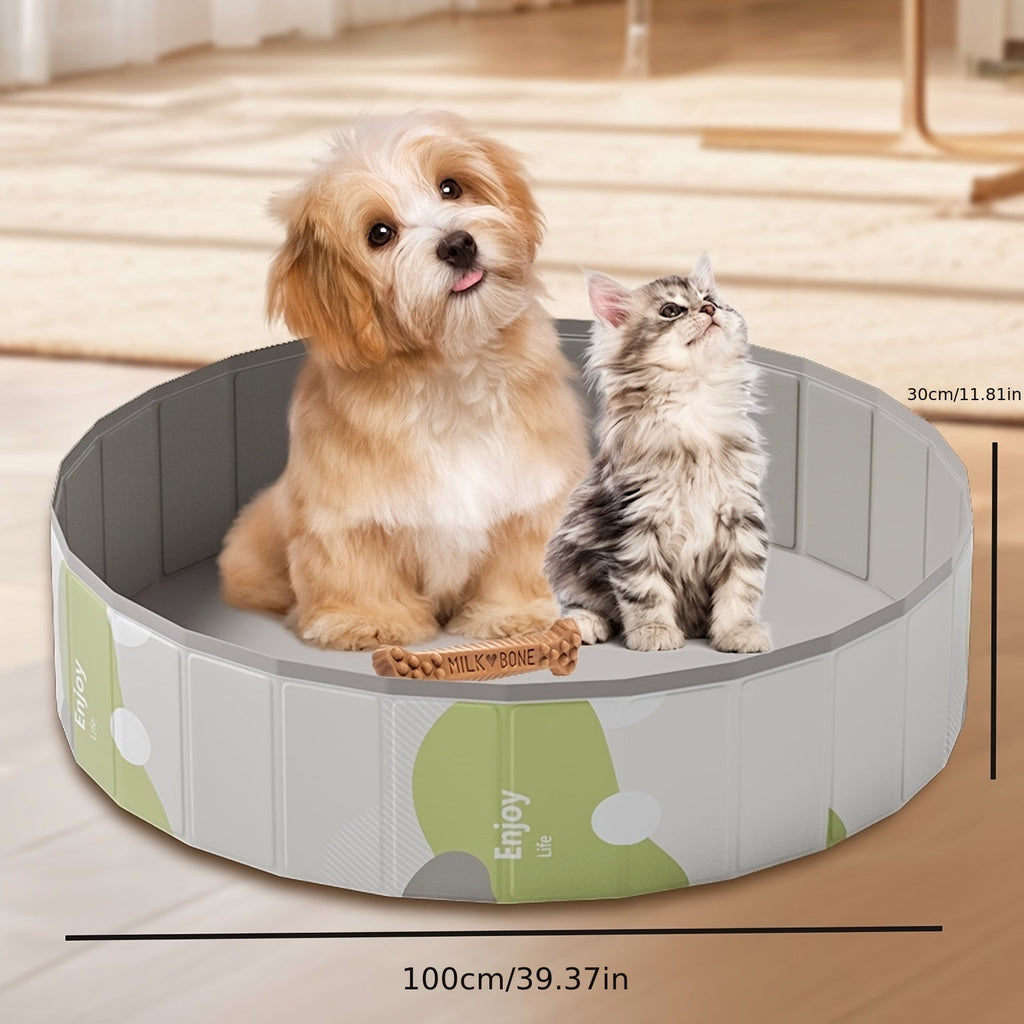 PawLuna Foldable Dog Bath made of PVC | 80 cm Ø | Sturdy & Portable | Perfect for Summer & Garden