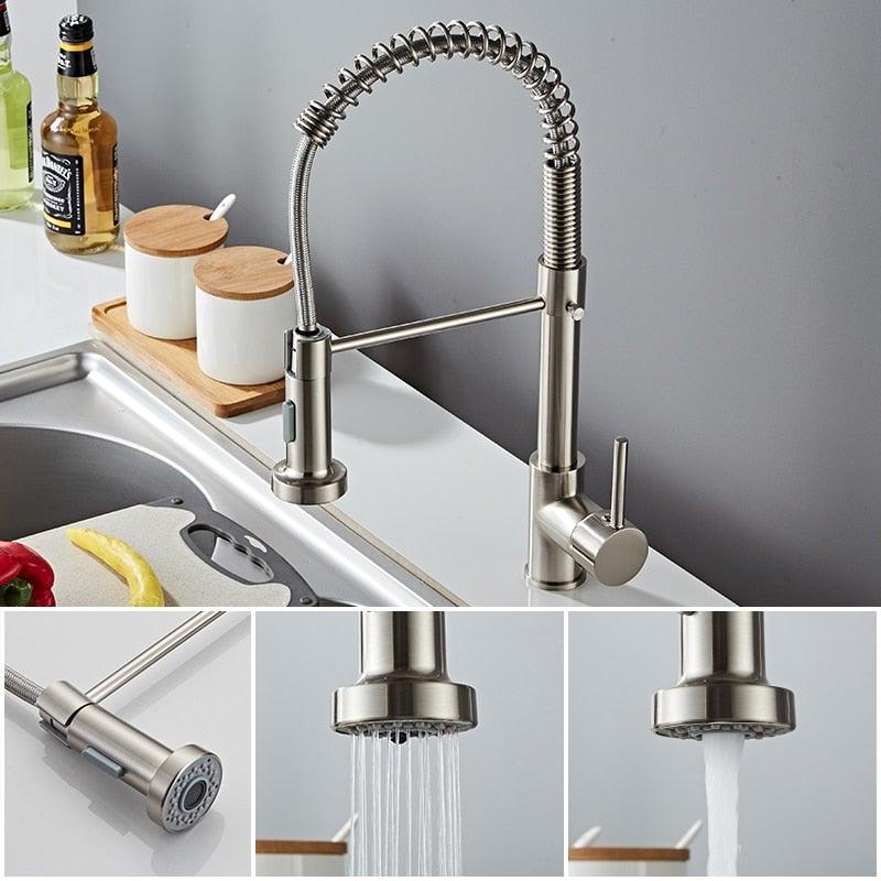 Deck-mounted kitchen faucet