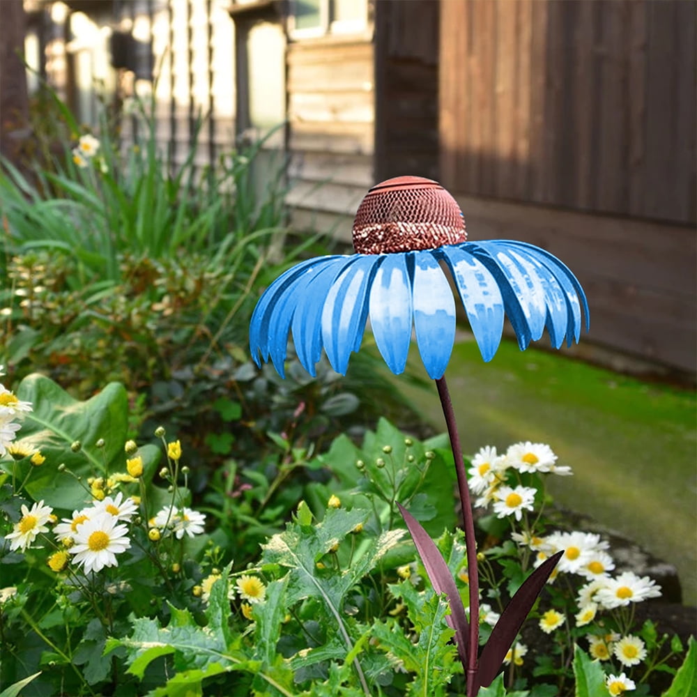 Bird Feeder Metal Flower Garden Stake