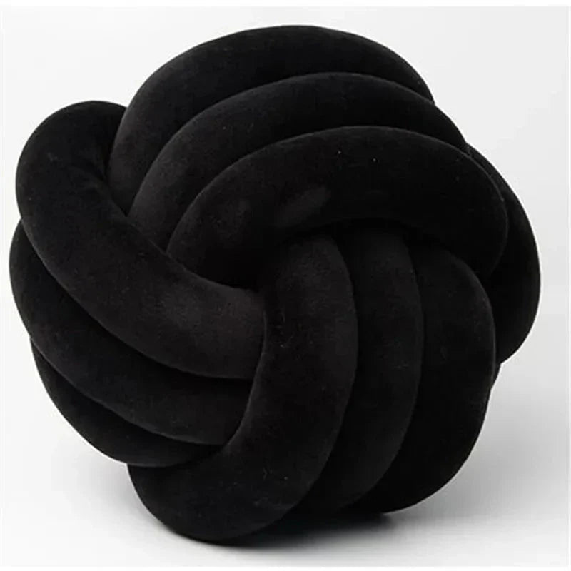 Decorative knotted suede-look ball soft cushion