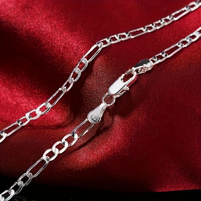 925 Silver Figaro Cuban Chain