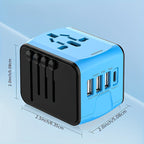 Universal Travel Adapter with 4 USB Ports and Type-C – Worldwide Compatibility, Fast Charging Safety Features