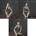Resin Thinker Figurine with Contemporary Abstract Design
