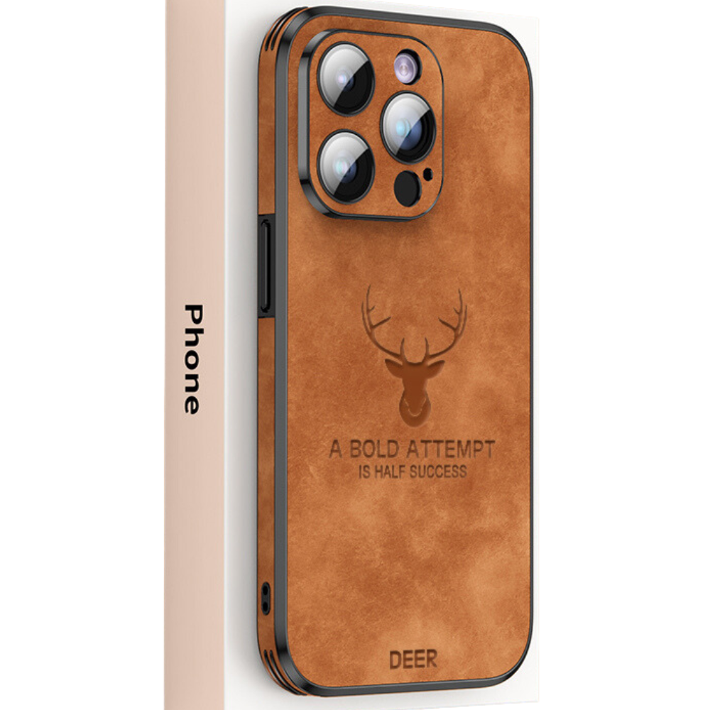 Deer - Luxury Leather iPhone Case with Stylish Design and Shockproof Protection