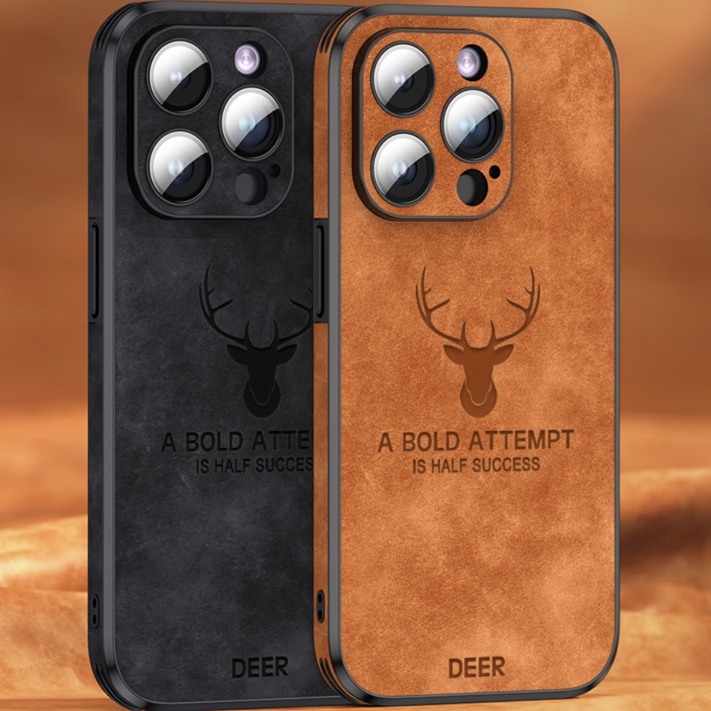 Deer - Luxury Leather iPhone Case with Stylish Design and Shockproof Protection
