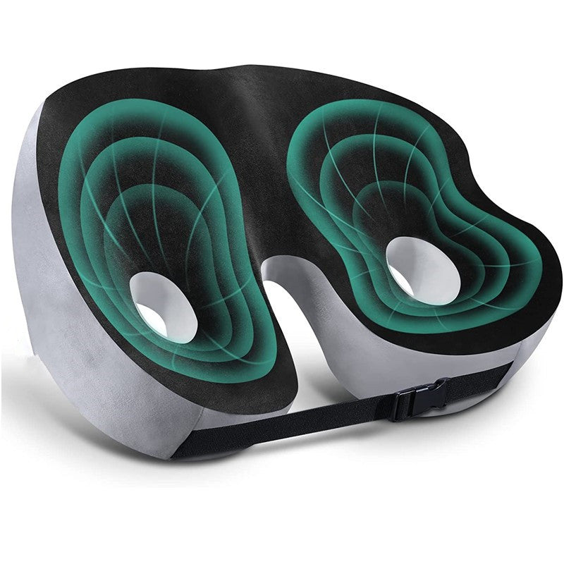 Adjustable Memory Foam Seat Cushion for Sit Bone Relief | Ergonomic Design for Office Chair and Car Use