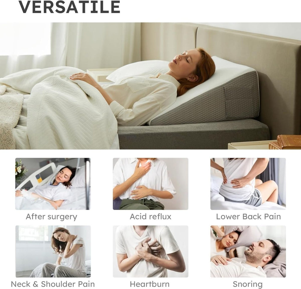 ELEVANA – Ergonomic Memory Foam Wedge Pillow for Comfortable Support