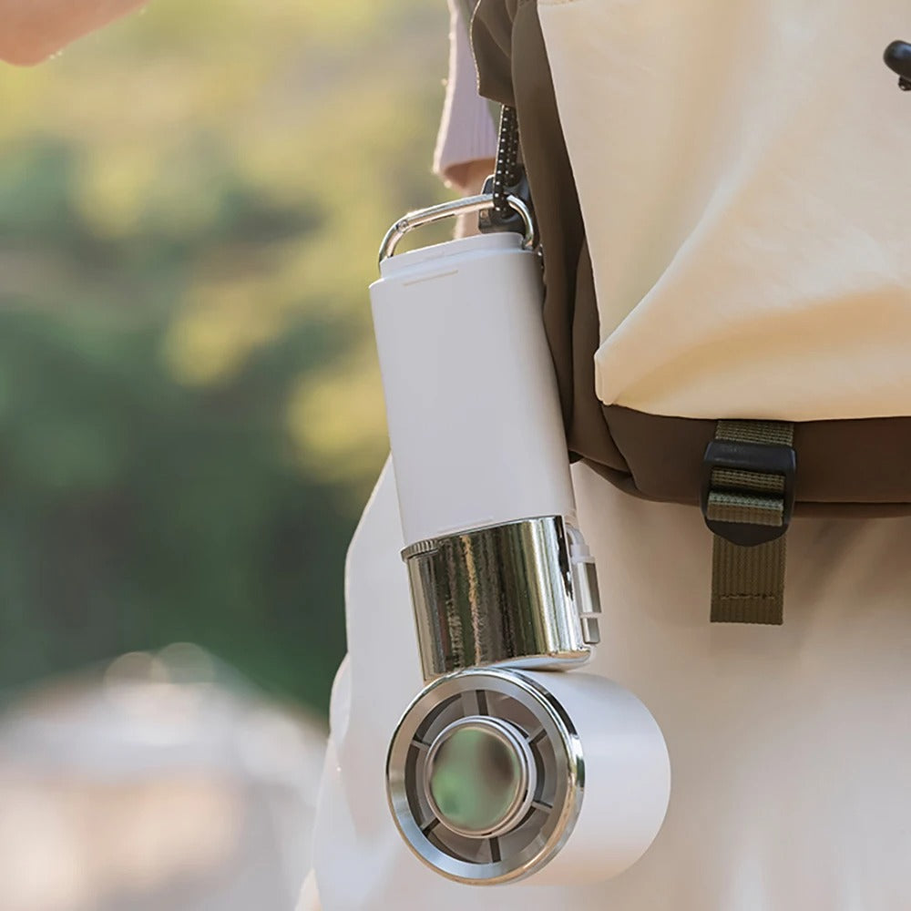 Portable Neck Fan with Built-in Power Bank and Foldable Design