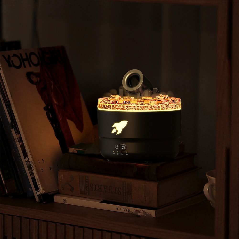 Lava Cannon Humidifier Aroma Diffuser with Mist Night Light