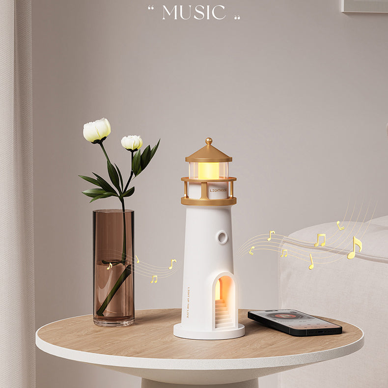 Lighthouse Speaker Bluetooth Lamp Moon Shadow Ambient Light Best Gift