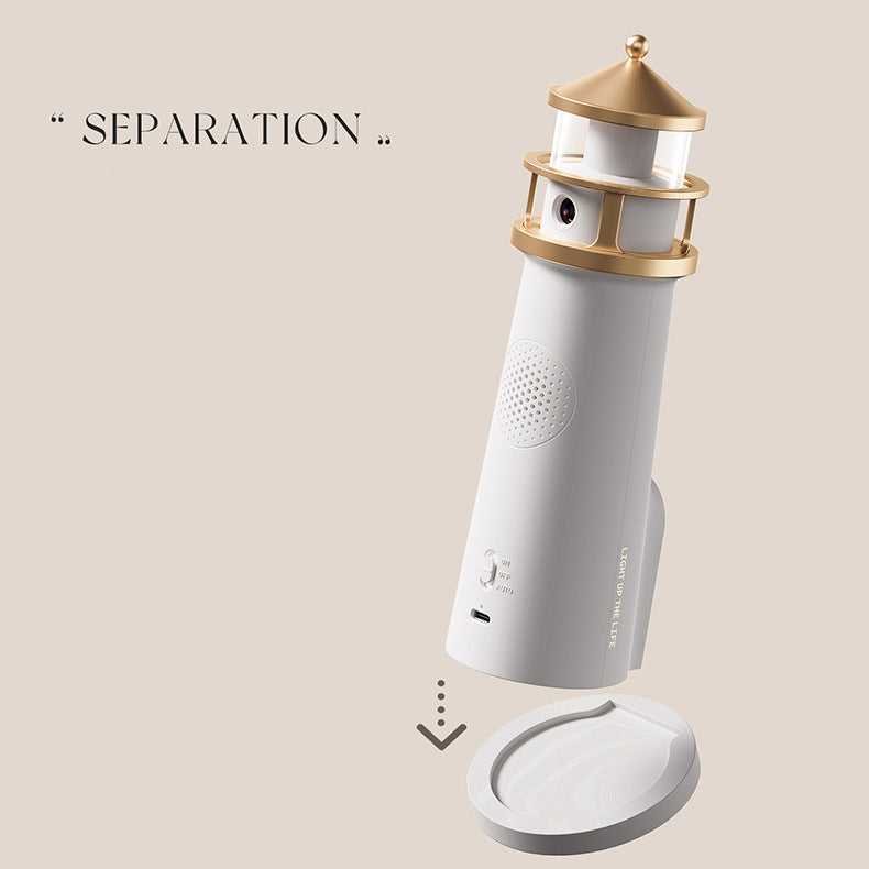 Lighthouse Speaker Bluetooth Lamp Moon Shadow Ambient Light Best Gift