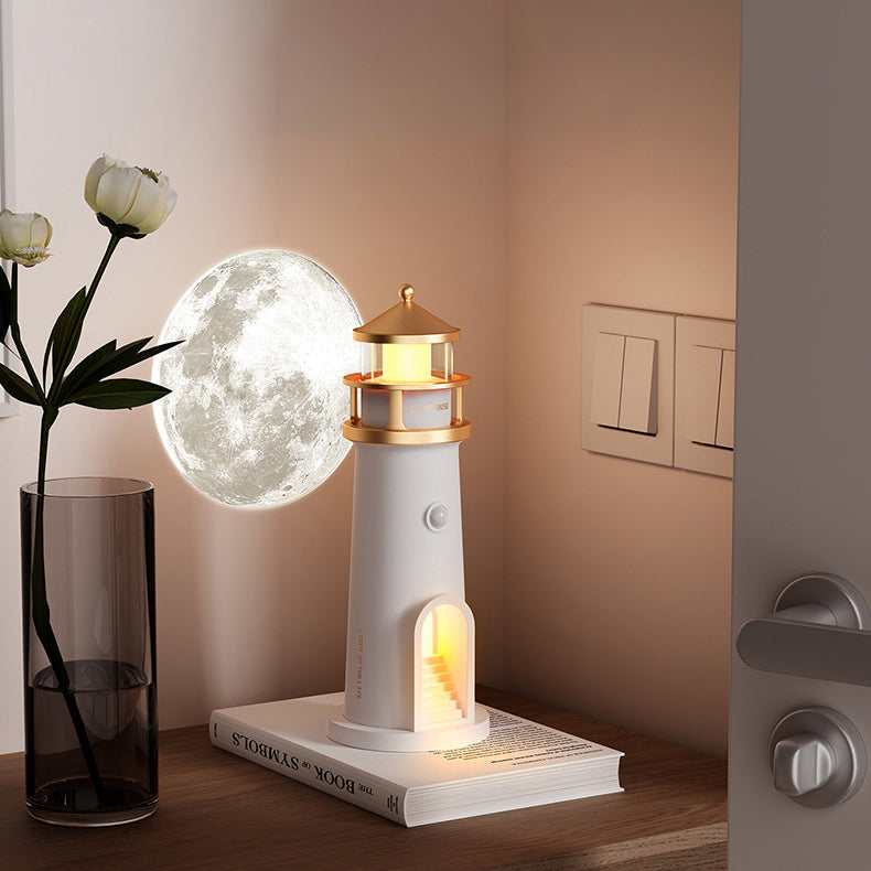 Lighthouse Speaker Bluetooth Lamp Moon Shadow Ambient Light Best Gift