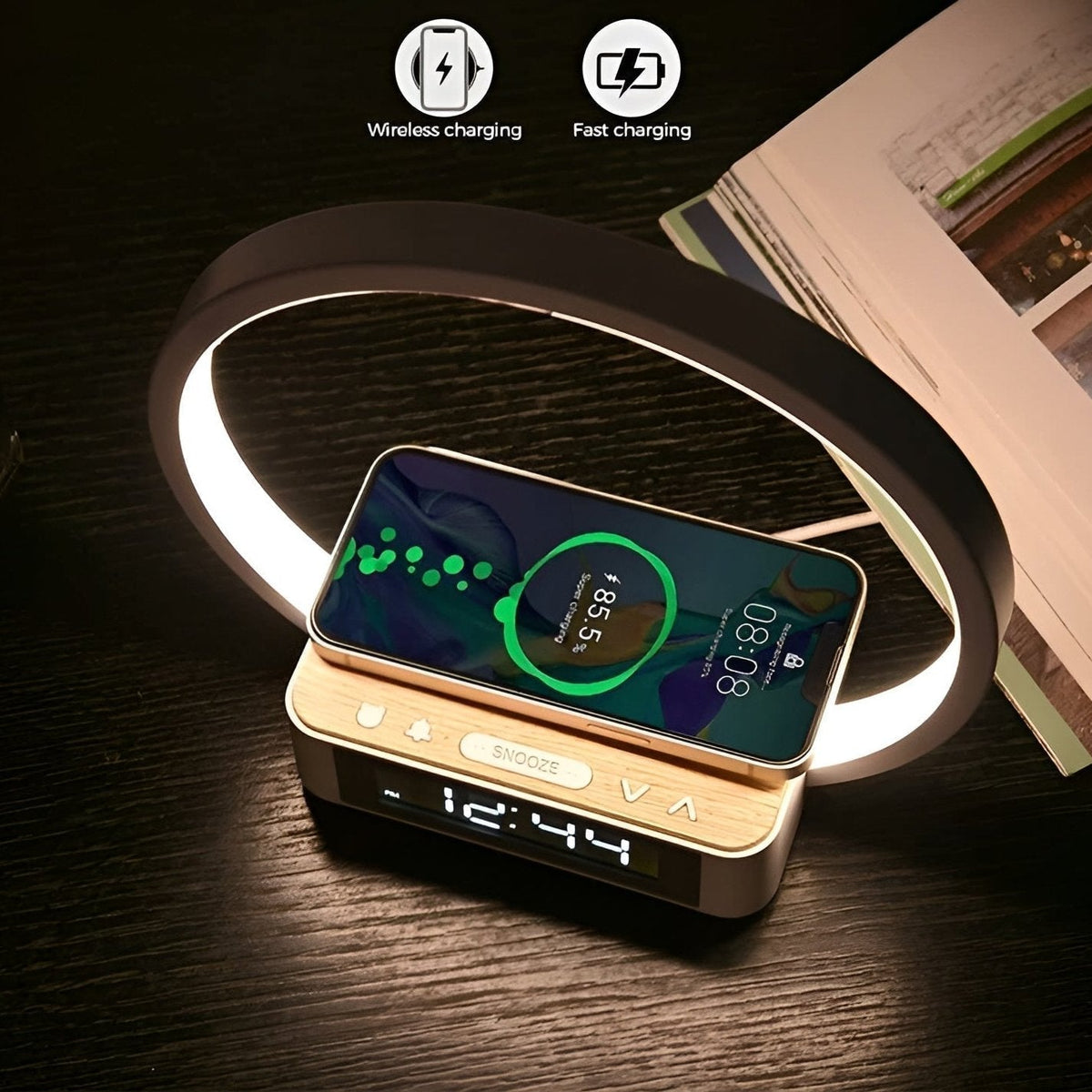 Design Night Light with Charger and Gentle Wake Function - LumoRise