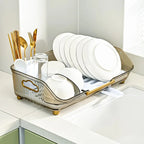 Detachable Sink Dish Drainer Countertop Organizer with Utensil Holder with Efficient Drainage
