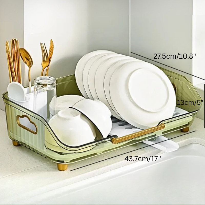 Detachable Sink Dish Drainer Countertop Organizer with Utensil Holder with Efficient Drainage